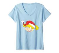 Mujer Rugrats Angelica Santa Hat Camiseta Cuello V