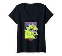 Mujer Rugrats Reptar Giant Green Dinosaur Camiseta Cuello V