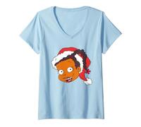 Mujer Rugrats Susie Santa Hat Camiseta Cuello V