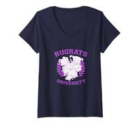 Mujer Rugrats University Purple Crest Character Lineup Camiseta Cuello V