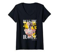 Mujer Rule The Hustle Never Back Down Boss Fighter Declaración Camiseta Cuello V