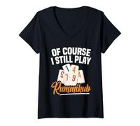 Mujer Rummikub Juego Tile Juego Todavía Jugar Joker Rummikub Player Camiseta Cuello V