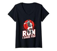 Mujer Run I Dare You Baseball Go Ahead & Run I Dare You To Run On Camiseta Cuello V