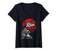 Mujer Run Steal I Dare You Baseball Catcher Vintage Humor Camiseta Cuello V