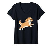 Mujer Running Cavapoo Dog Breed Mom Pet Lovers Owner Camiseta Cuello V