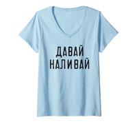 Mujer Rusia Fiesta Decir Vodka para Bebedores De Alcohol Rusos Camiseta Cuello V