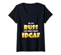 Mujer Russ Costume Idgaf Funny Meme Russ Halloween Costume Russel Camiseta Cuello V