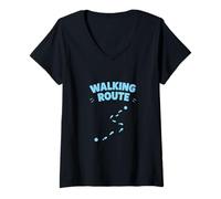 Mujer Ruta a pie Dirección de Camino Diseño Minimalista Camiseta Cuello V