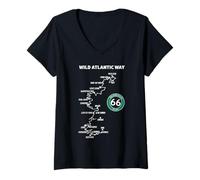 Mujer Ruta Costera El Camino Atlántico Salvaje Irlanda Camiseta Cuello V