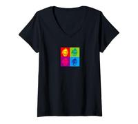 Mujer Ruth Bader Ginsberg, notorio RBG, imagen pop abstracta Camiseta Cuello V