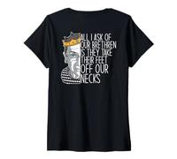 Mujer Ruth Bader Ginsburg PIDE por Quitar Nuestros CUELLOS RBG Meme EN LA Espalda Camiseta Cuello V
