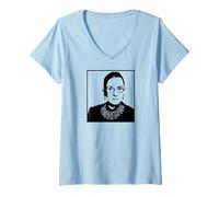 Mujer Ruth Bader Ginsburg RBG Icono Feminista Corte Suprema SCOTUS Camiseta Cuello V