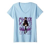 Mujer RWBY Cinder Fall Heavy Metal Anime Cartoon Camiseta Cuello V