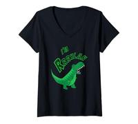 Mujer Rylan I'm Rrrylan Lindo T-Rex Dino Roar Nombre para Niños Camiseta Cuello V