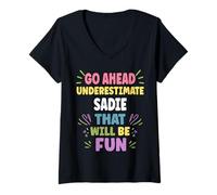 Mujer Sadie Personalized Women's Gift Custom Sadie Camiseta Cuello V