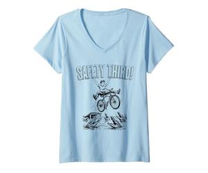 Mujer Safety Third Funny Bike Jump & Gator Pond Camiseta Cuello V