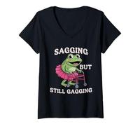 Mujer Sagging But Still Gagging Funny Adult Humor Naughty Camiseta Cuello V