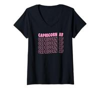 Mujer Sagitario AF Retro Vintage Style Capricornio Signo del Zodiaco Camiseta Cuello V