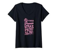 Mujer Sagitario Reina Despertar Orar Matar Cristiano Sagitario Camiseta Cuello V