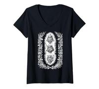 Mujer Sagrado Corazón de Jesús Inmaculado Corazón María José Católica Camiseta Cuello V