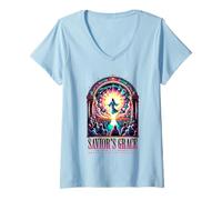 Mujer Sagrado Cristiano Salvador Jesús Escritura Fe en Dios Camiseta Cuello V