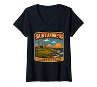 Mujer Saint Andrews Reino Unido Escocia St Andrews Escocia Camiseta Cuello V