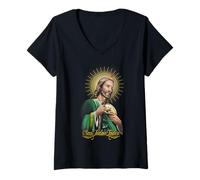 Mujer Saint Jude Thaddeus Apostol De Nuestro Señor Jesucristo Camiseta Cuello V