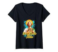 Mujer Saint Jude Thaddeus (San Judas Tadeo) Camiseta Cuello V