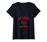 Mujer Saint Louis Baseball Vintage Gameday, Amante del béisbol Retro Camiseta Cuello V