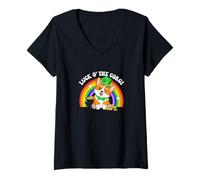 Mujer Saint Patrick's Day St. Paddy's Irish Luck O Corgi Dog Lover Camiseta Cuello V