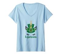 Mujer Saint Patricks Shamrock Lepricorn Kids St. Patrick's Day Camiseta Cuello V