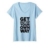 Mujer Sal de tu Propio Camino Cita Motivacional Camiseta Cuello V