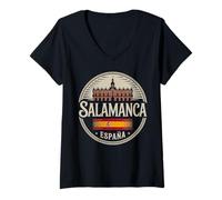 Mujer Salamanca España City Travel España Aventura Camiseta Cuello V