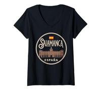 Mujer Salamanca España City Travel España Aventura Camiseta Cuello V