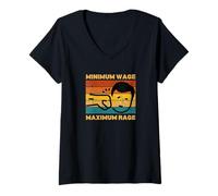 Mujer Salario mínimo Furia máxima Camiseta Cuello V