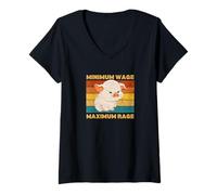 Mujer Salario mínimo Furia máxima Cerdo gordo Camiseta Cuello V