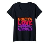 Mujer Salchicha De Goetta Love Cinci Camiseta Cuello V