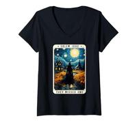 Mujer Salem 1692 Bruja de Halloween a la Que se Les perdió una Carta del Tarot para Mujeres Camiseta Cuello V