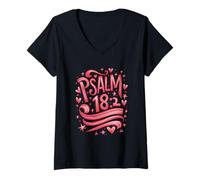 Mujer SALMO 18 2 Camiseta Cuello V