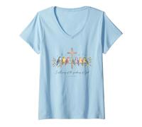 Mujer Salmo 89:1 Jesús Camiseta Cristianismo Cristo Dios Cruz Camiseta Cuello V