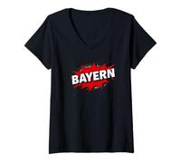Mujer Salpicadura Estilo cómic del Bayern Camiseta Cuello V