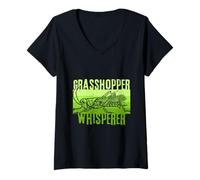 Mujer Saltamontes Pradera Saltamontes Grasshopper Whisperer Camiseta Cuello V
