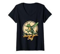 Mujer Saltamontes Pradera Saltamontes Jump For Joy Camiseta Cuello V