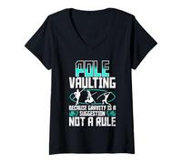 Mujer Salto con Pértiga Gravity is a Suggestion Not a Rule Camiseta Cuello V