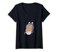 Mujer Salto de paracaídas pingüino Camiseta Cuello V