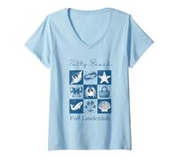 Mujer Salty Beach Vacaciones Fort Lauderdale Florida Camiseta Cuello V