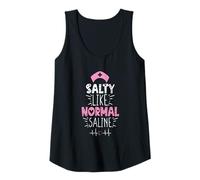 Mujer Salty Like Normal Saline Funny Nurse Saying Camiseta sin Mangas