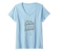 Mujer Salud Mental Atención Plena Terapia Kleine Schritte Cita Camiseta Cuello V