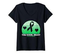 Mujer Salud Mental Check In You Good Bruh Green Ribbon Humor Camiseta Cuello V