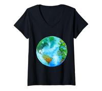 Mujer Salvar el Planeta - Paz Mundial, Día de la Tierra, Abejas, árboles de Plantas Camiseta Cuello V